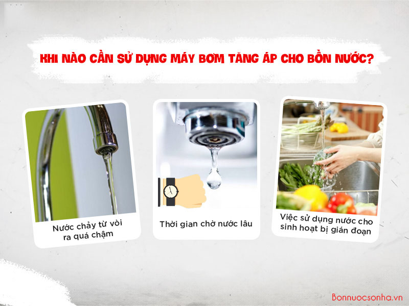 Khi nào sử dụng máy bơm tăng áp lên bồn nước