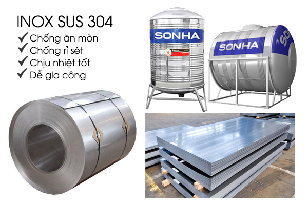 Tìm hiểu về Inox SUS 304 - Vật liệu sử dụng sản xuất bồn nước Sơn Hà